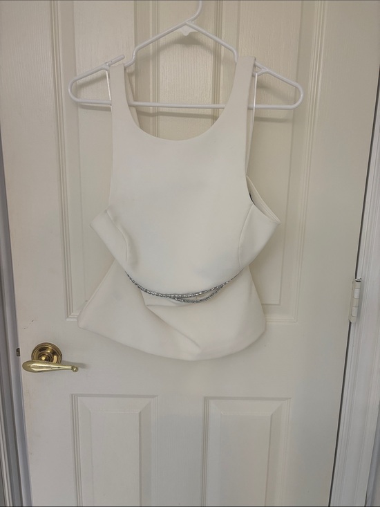 Zara Tops - Zara White Beaded-Trim Sleeveless Top
